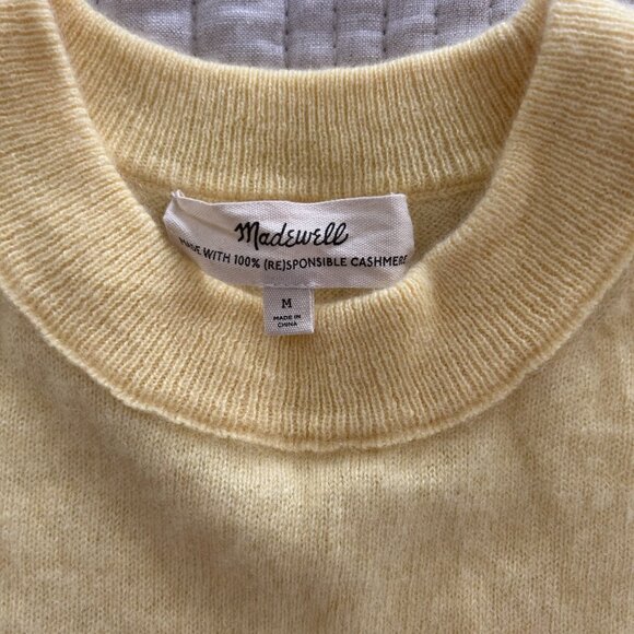Madewell Yellow Cashmere Crewneck Sweater Vest (M) - Picture 5 of 6